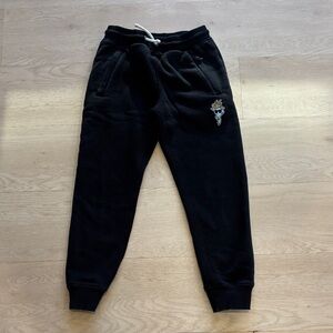 Kids Black Joggers with Torch Patch - Unbranded